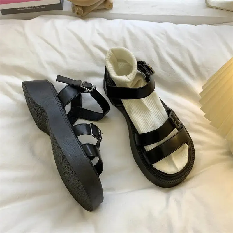 2024 Summer Causal Ladies Flat shoes woman Flat Platform Sandals Women Open Toe Gladiator wedges Women Shoes sandals