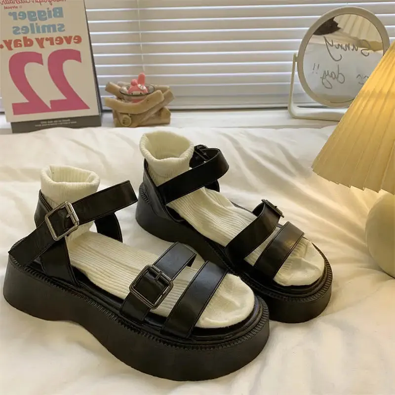 2024 Summer Causal Ladies Flat shoes woman Flat Platform Sandals Women Open Toe Gladiator wedges Women Shoes sandals