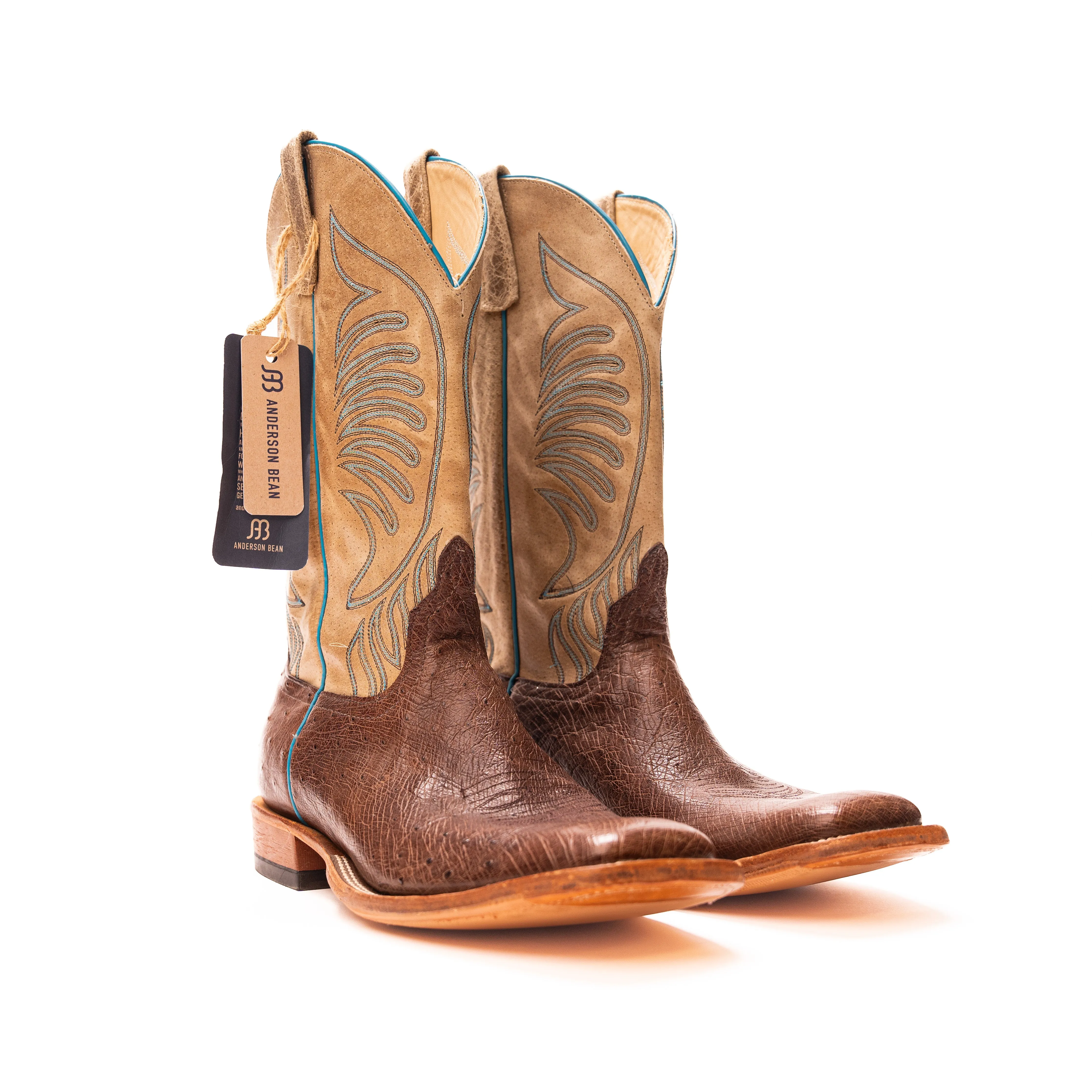 Anderson Bean Kango Tobacco Smooth Ostrich with Tan Sinsation Top