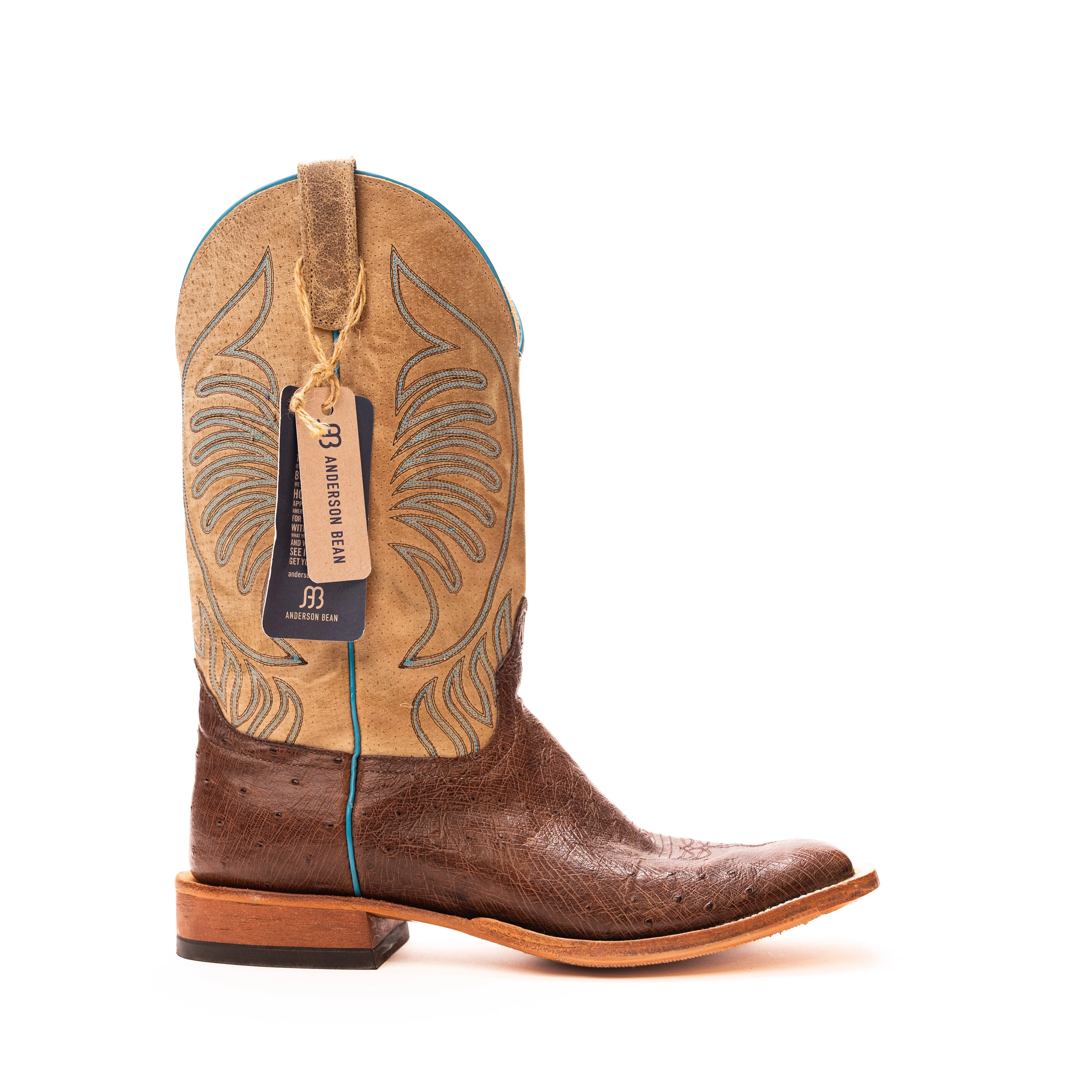 Anderson Bean Kango Tobacco Smooth Ostrich with Tan Sinsation Top