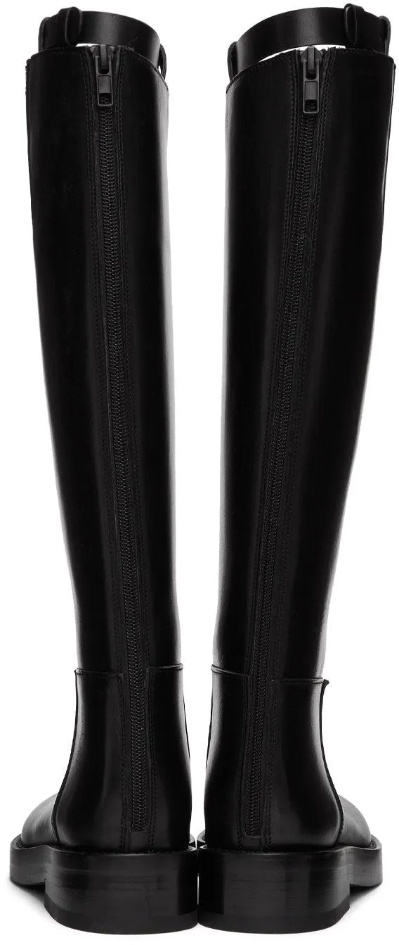 Ann Demeulemeester Black Buckle Riding Boots