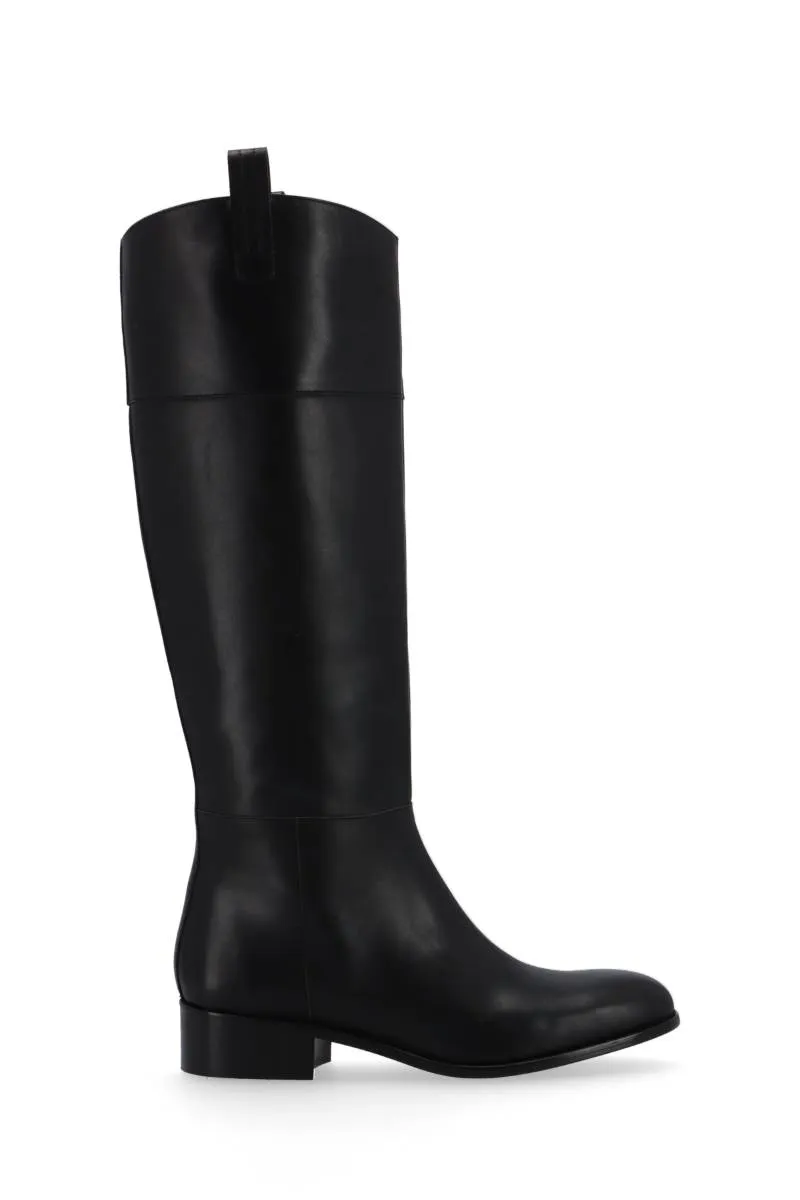 BILLIE LEATHER BOOTS IN BLACK