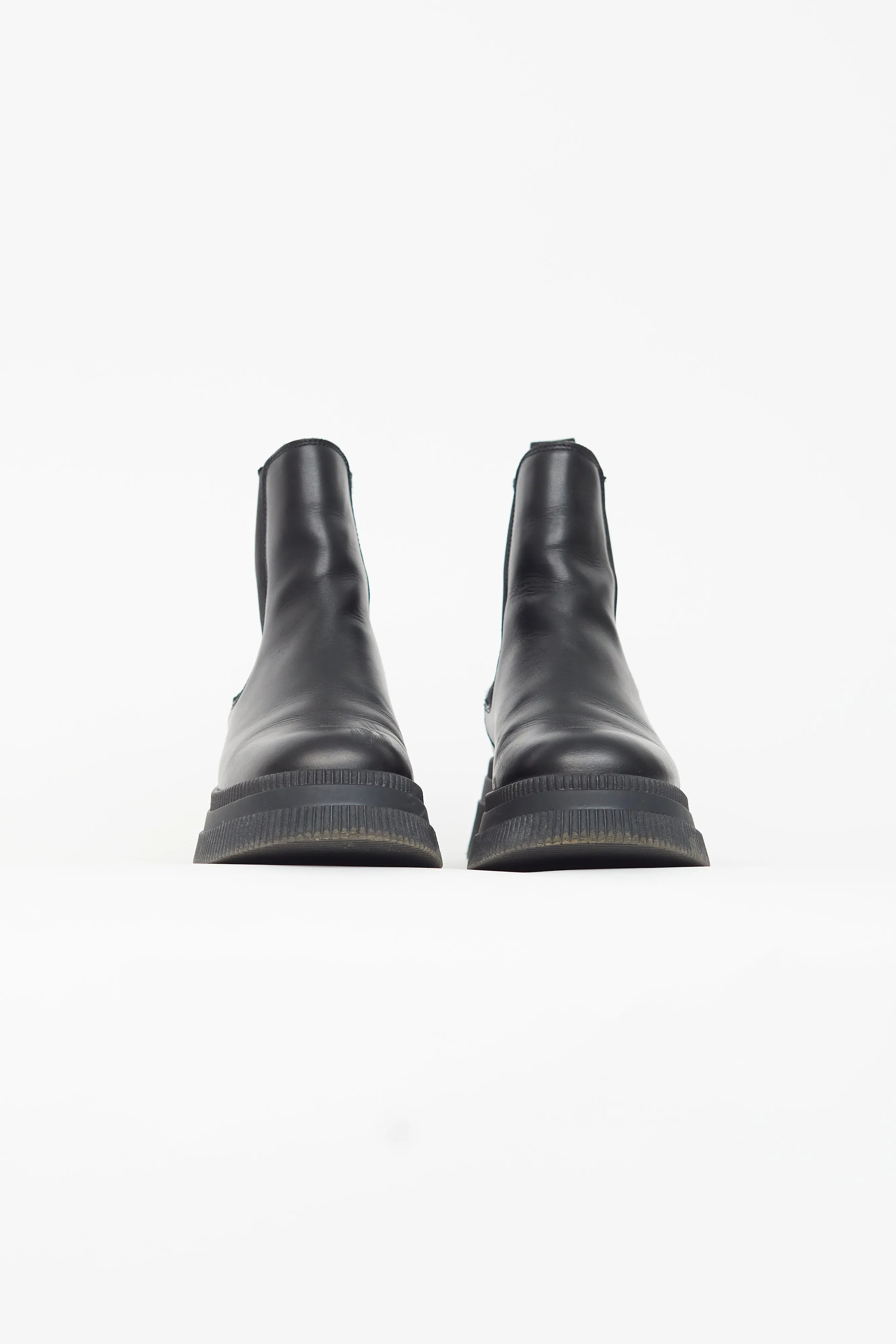 Black Leather Creeper Chelsea Boot