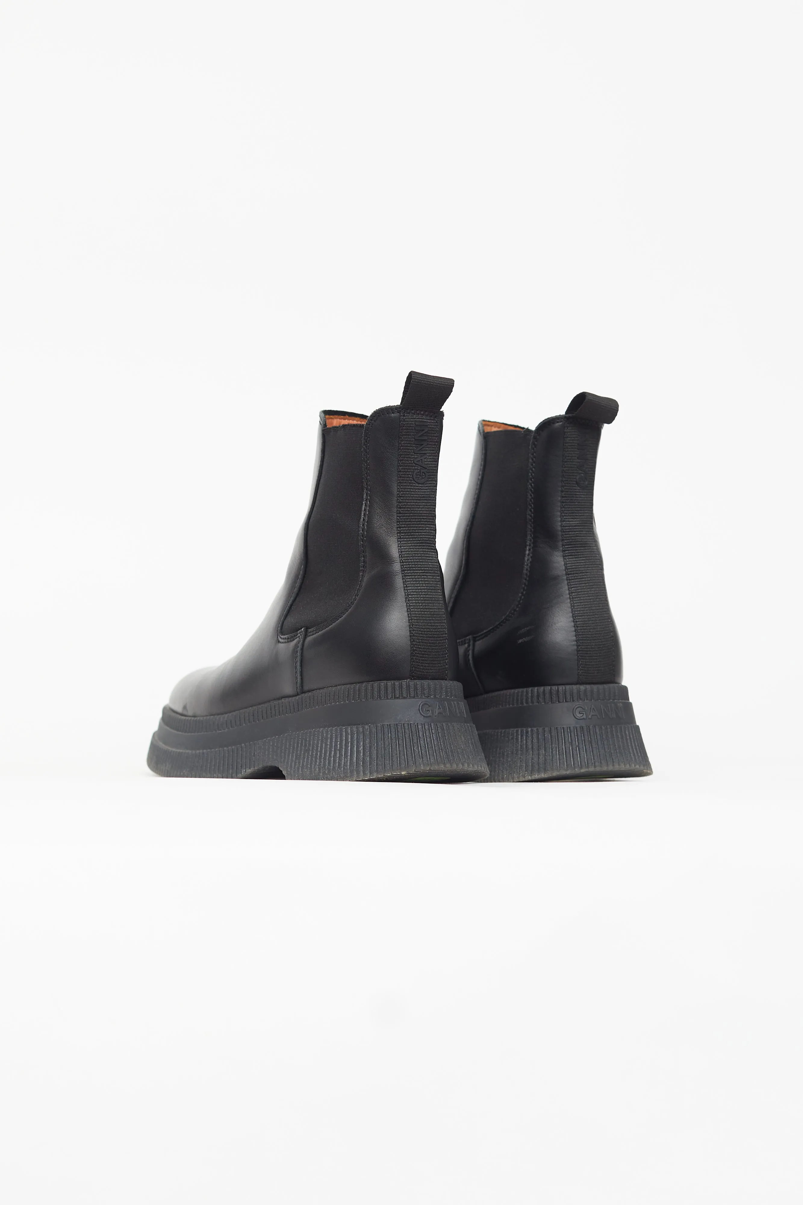 Black Leather Creeper Chelsea Boot