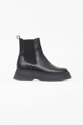Black Leather Creeper Chelsea Boot