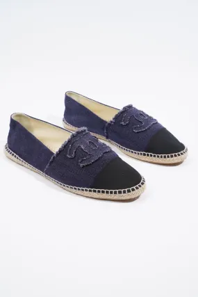 Chanel CC Logo Espadrilles Navy   Black EU 46   UK 12