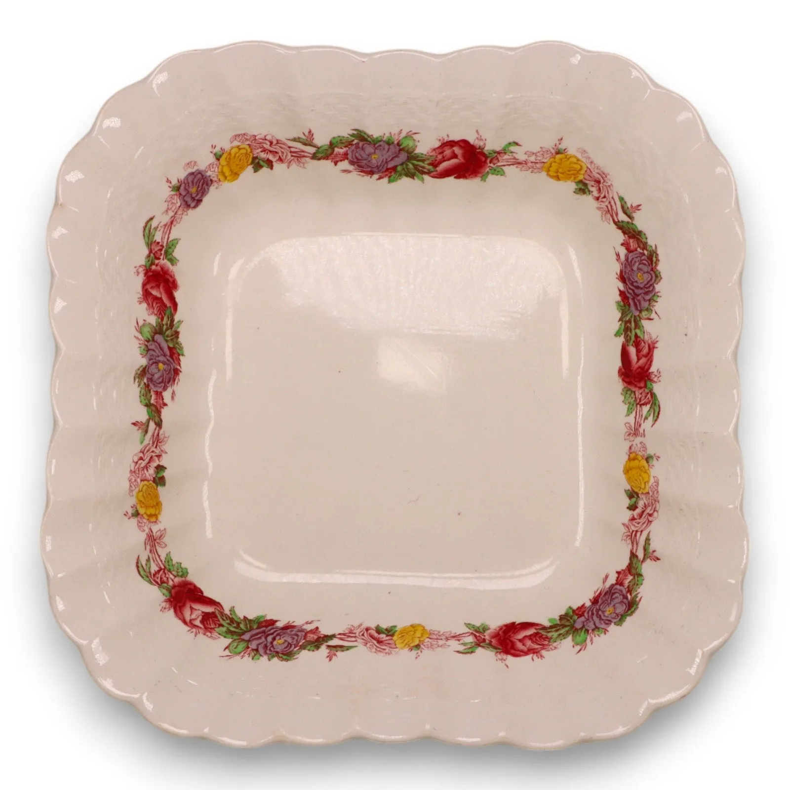 Copeland Spode Rose Briar Square Vegetable Bowl England 1930's VGC