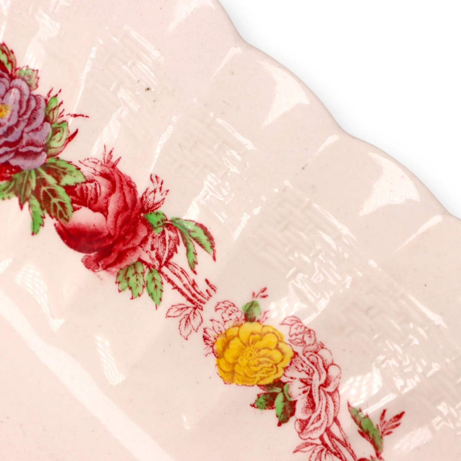 Copeland Spode Rose Briar Square Vegetable Bowl England 1930's VGC