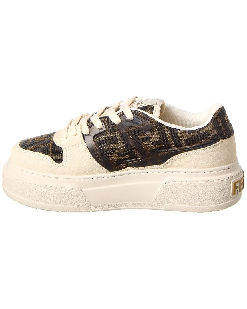 FENDI Match FF Jacquard & Suede Platform Sneaker