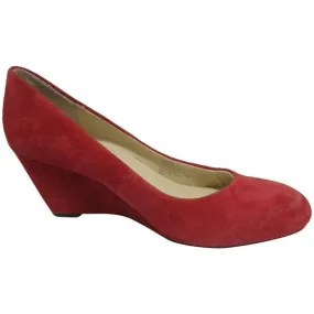 Isaac Mizrahi For Target Cherry Pink Live Cranberry Suede Round Toe Pumps Wedges Size Us