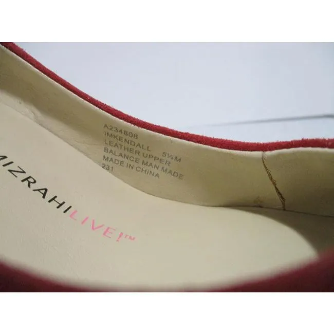 Isaac Mizrahi For Target Cherry Pink Live Cranberry Suede Round Toe Pumps Wedges Size Us