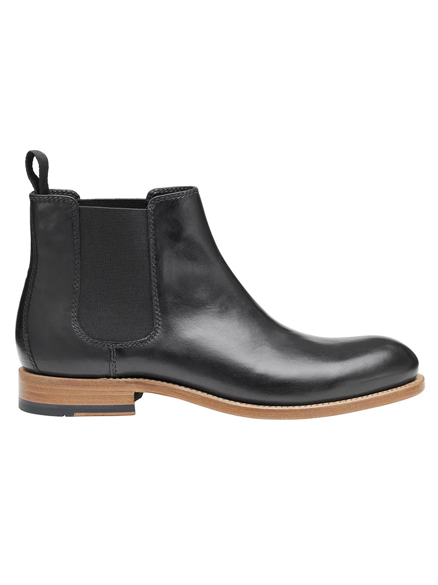 J & M Collection Dudley Chelsea Boot in Black Dip-Dyed Calfskin