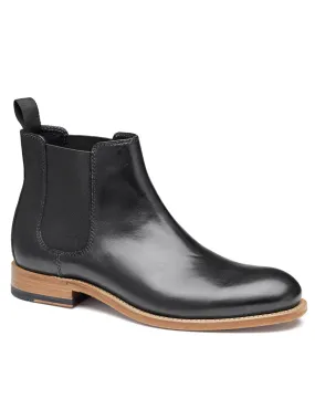 J & M Collection Dudley Chelsea Boot in Black Dip-Dyed Calfskin
