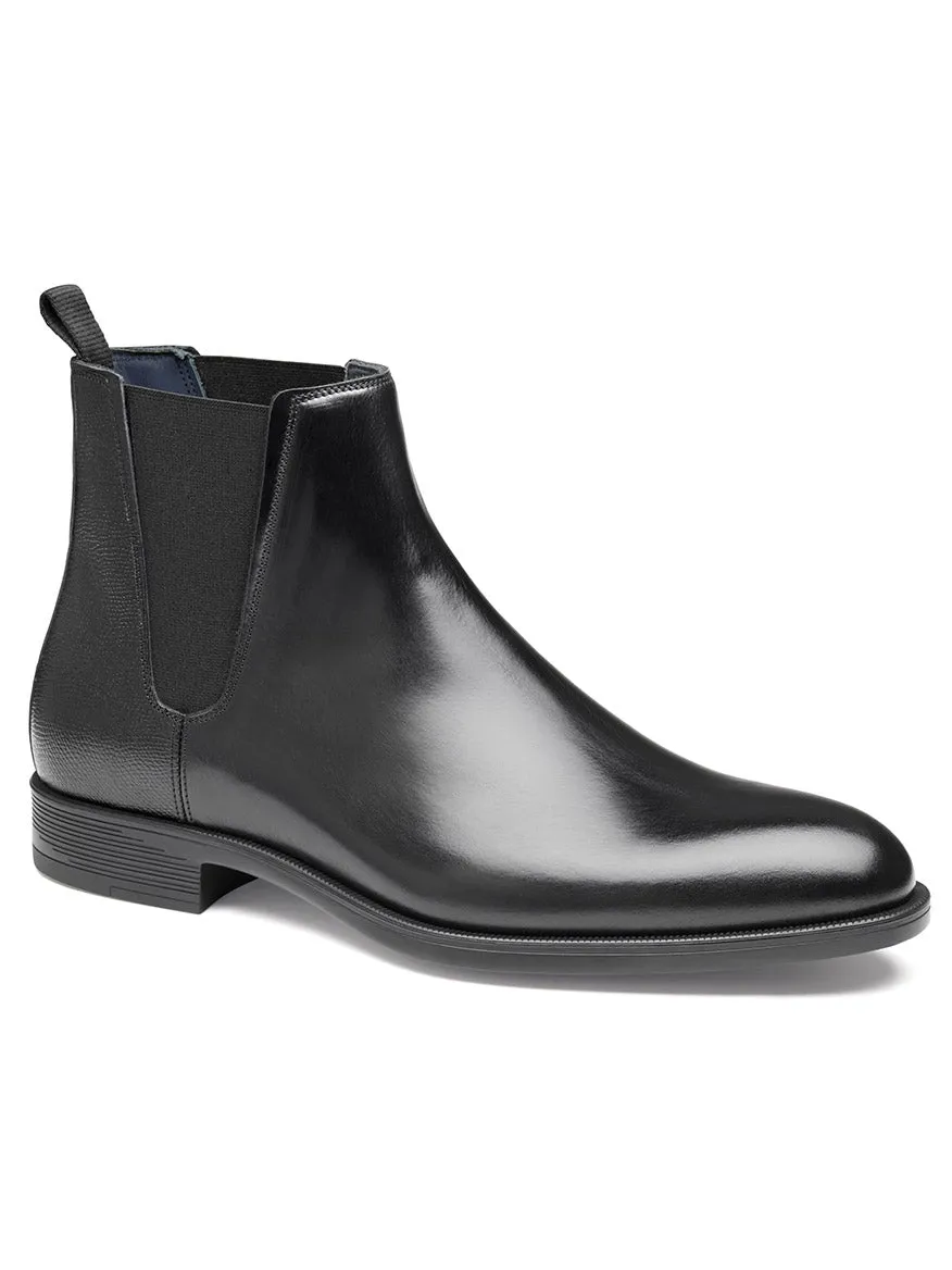 J & M Collection Flynch Chelsea Boot in Black Italian Calfskin