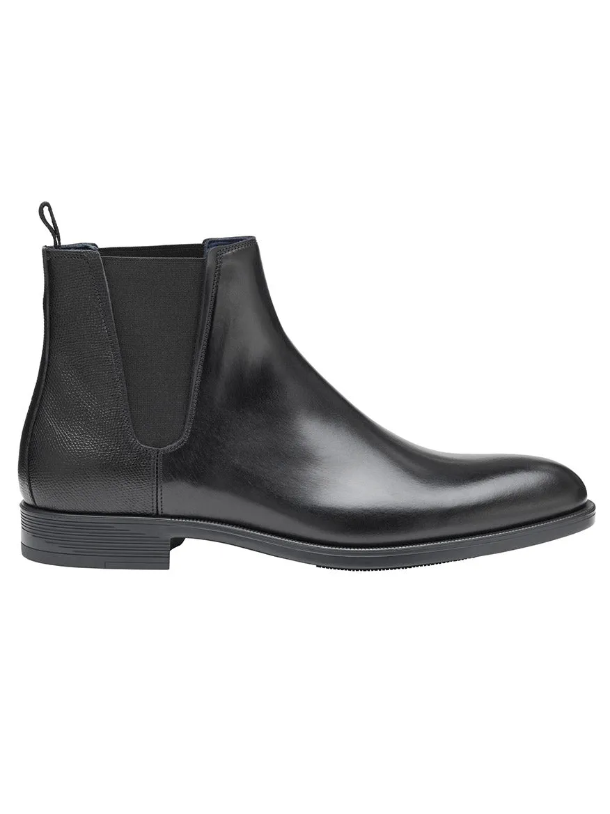 J & M Collection Flynch Chelsea Boot in Black Italian Calfskin