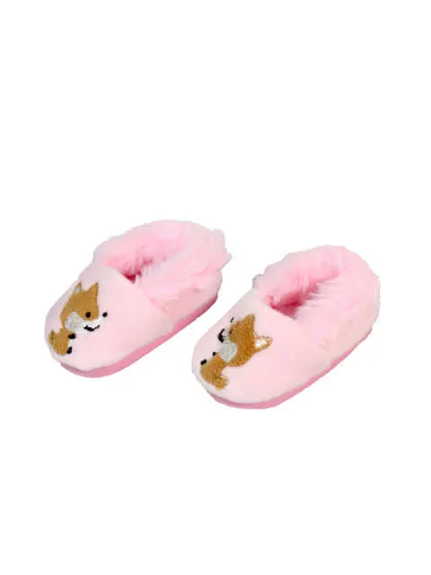 Pink Fox Slippers for 18" Dolls