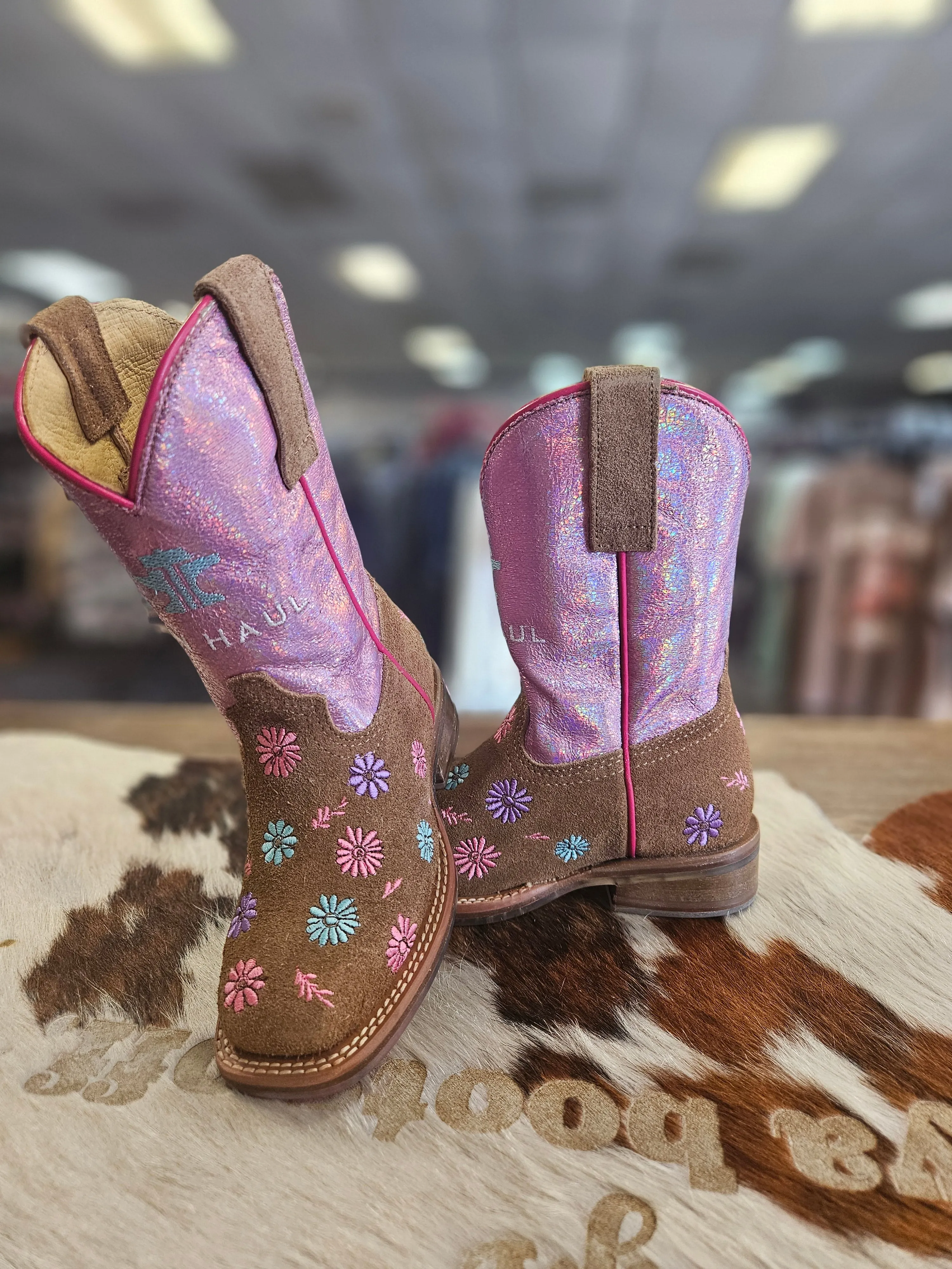TIN HAUL GIRLS DAISY BLOSSOM FLORAL PONY BOOT