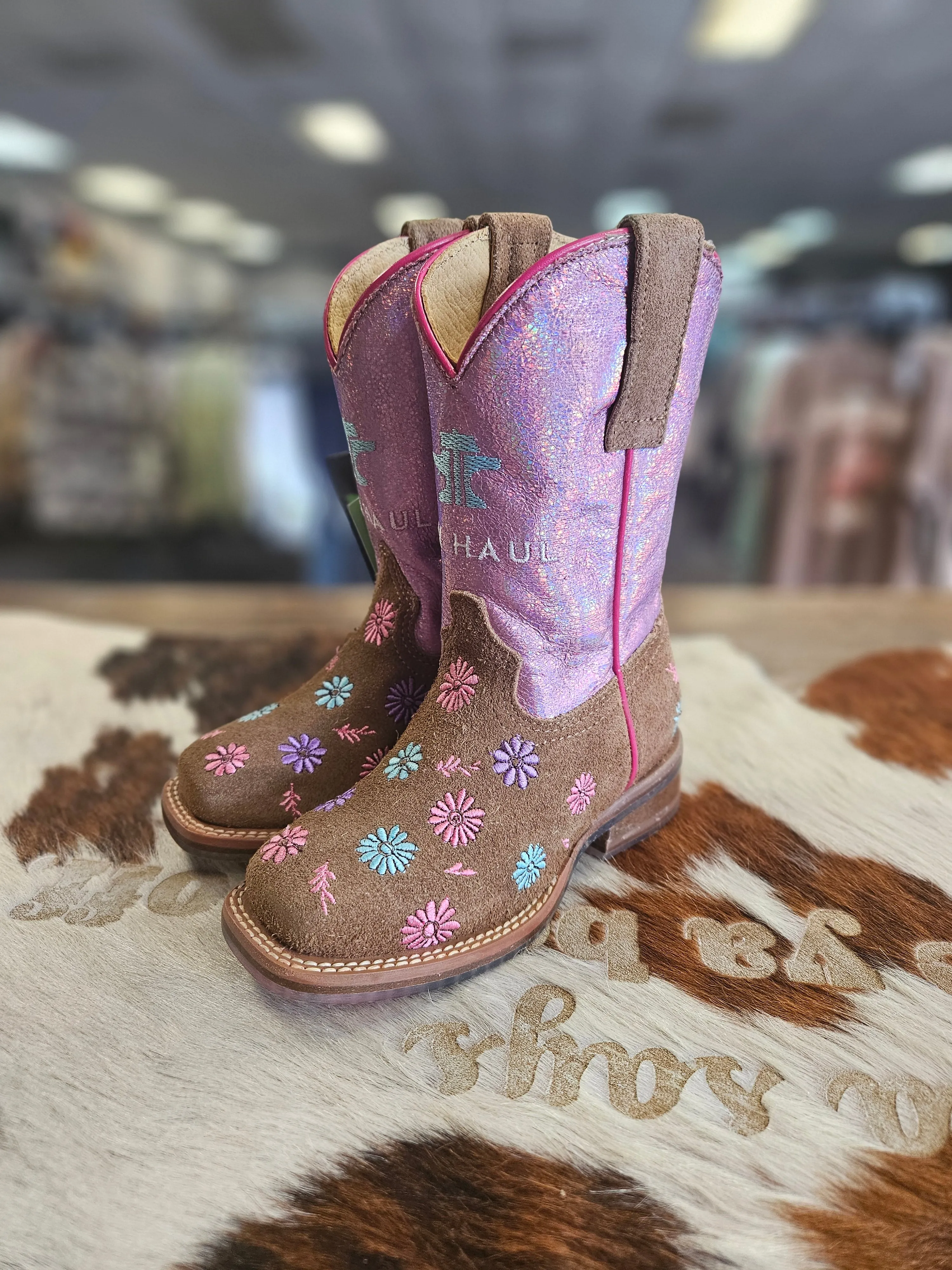 TIN HAUL GIRLS DAISY BLOSSOM FLORAL PONY BOOT
