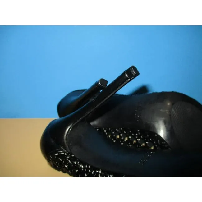 Zara Black Matte Woven Pointed Toe Basic Collection Pumps Size Eu